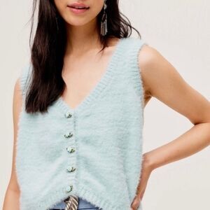 For Love & Lemons Revolve Anastasia Sweater Vest - Sky L